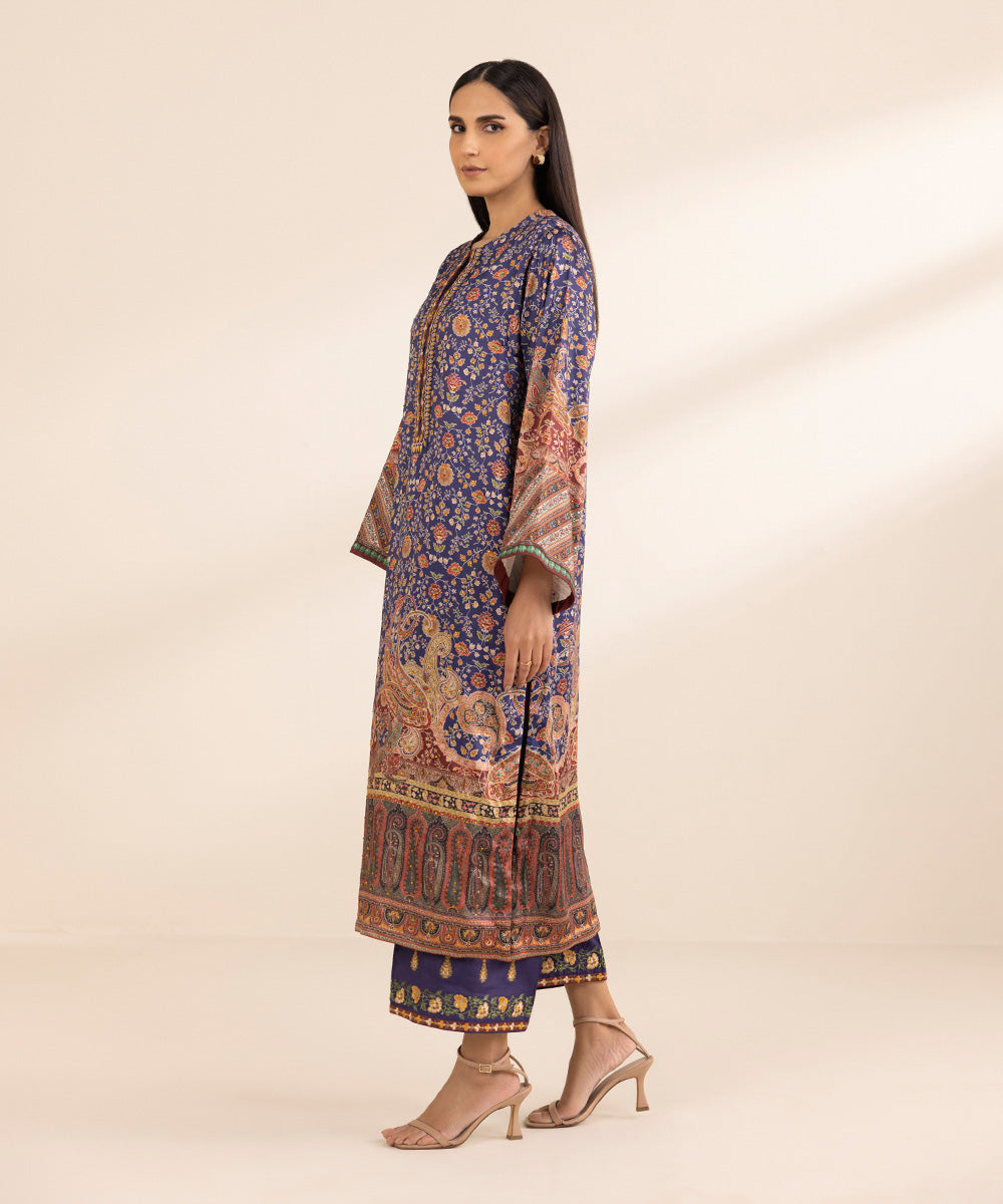 2 Piece - Printed Silk Suit