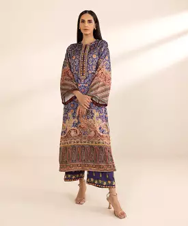 2 Piece - Printed Silk Suit