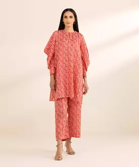 2 Piece - Printed Silk Suit