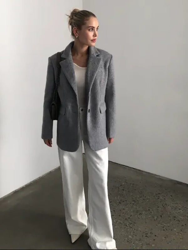 2023 Fall / Autumn Winter New Women Fashion Basic Wool Jacket Basic Blazer