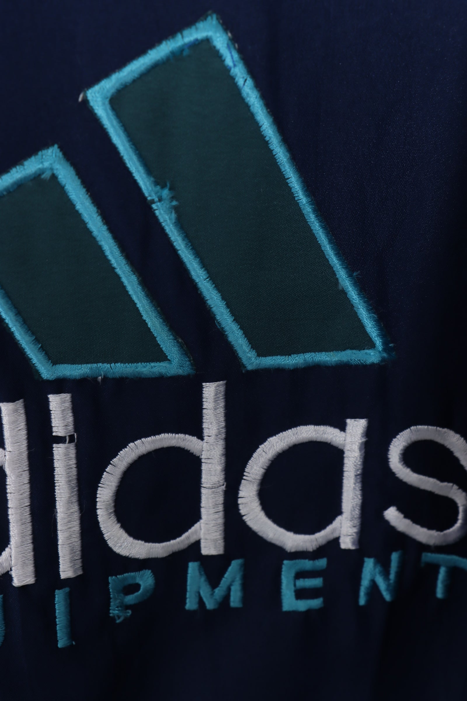 ADIDAS EQUIPMENT Teal & Navy Full Zip Embroidered Windbreaker (XXL)