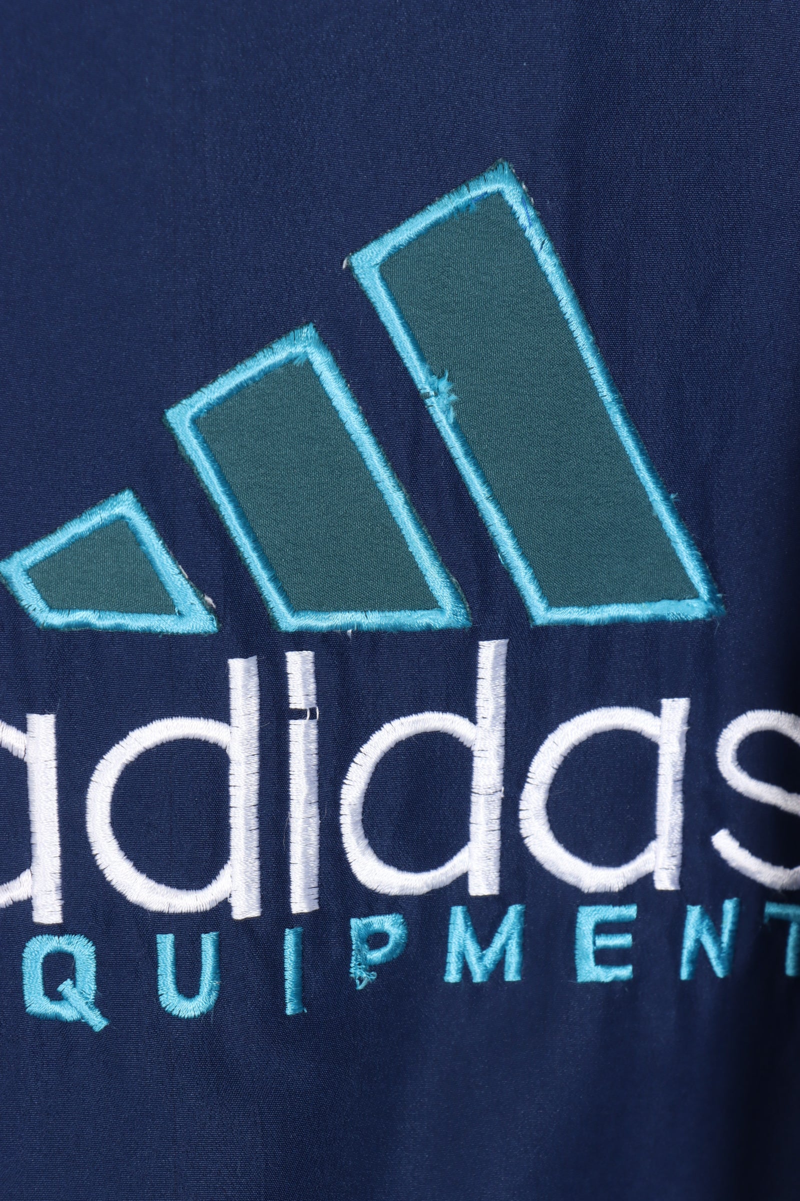 ADIDAS EQUIPMENT Teal & Navy Full Zip Embroidered Windbreaker (XXL)