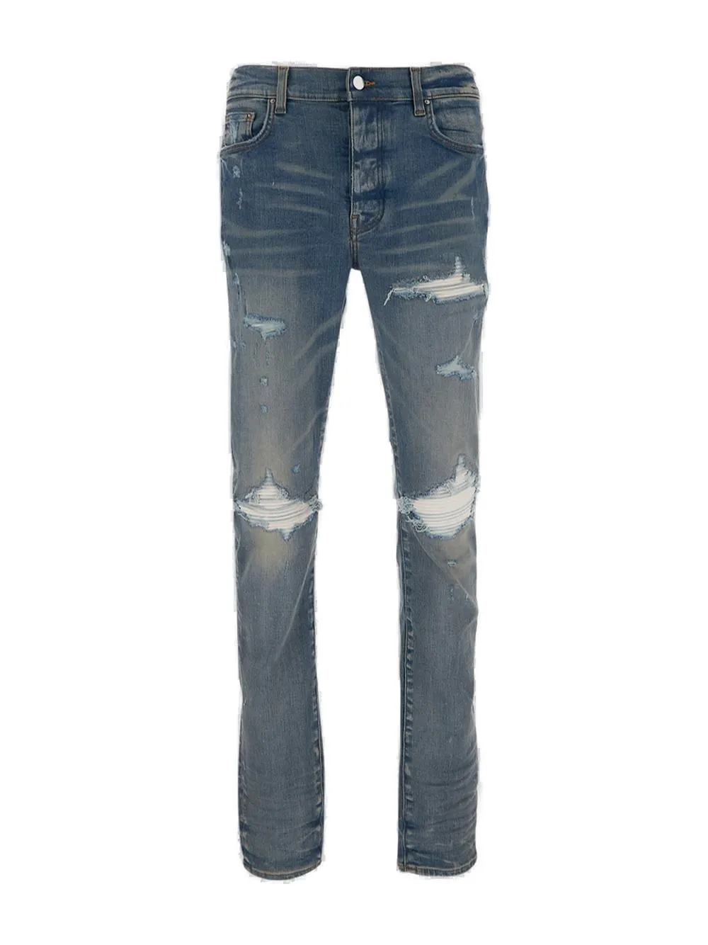 Amiri Distressed Mid-Rise Jeans