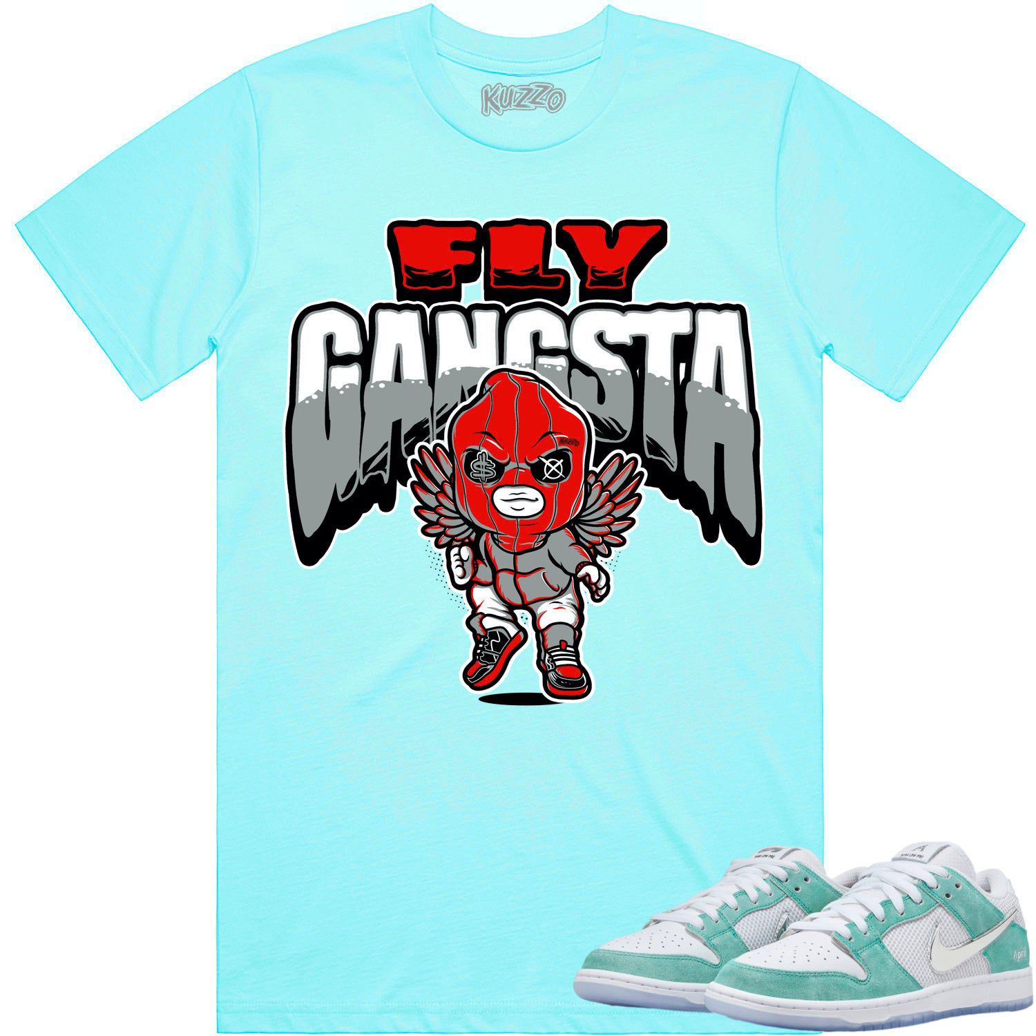 April Dunks Shirt to Match - RED FLY GANGSTA