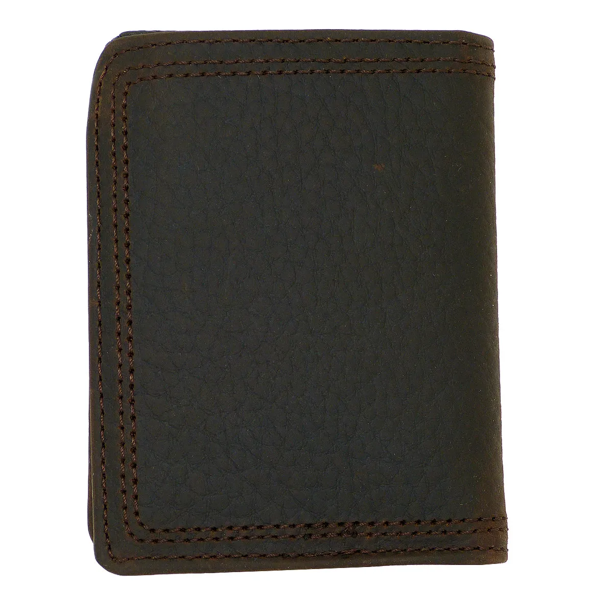 Ariat Western Mens Leather Shield Dark Brown Rowdy Bi-Fold Flipcase Wallet