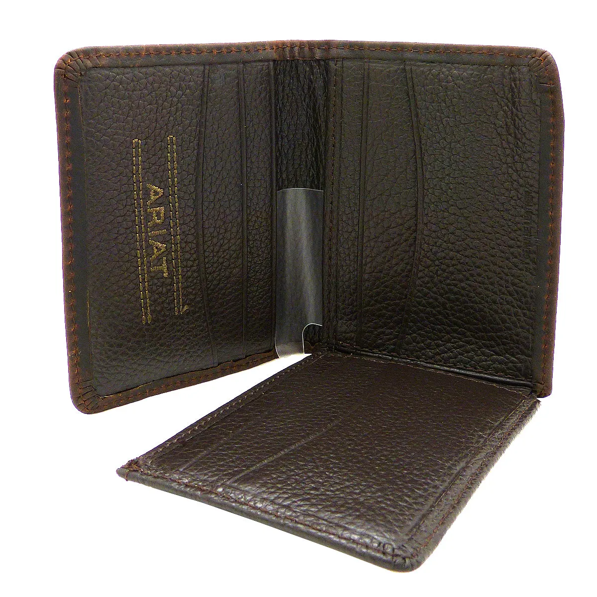 Ariat Western Mens Leather Shield Dark Brown Rowdy Bi-Fold Flipcase Wallet