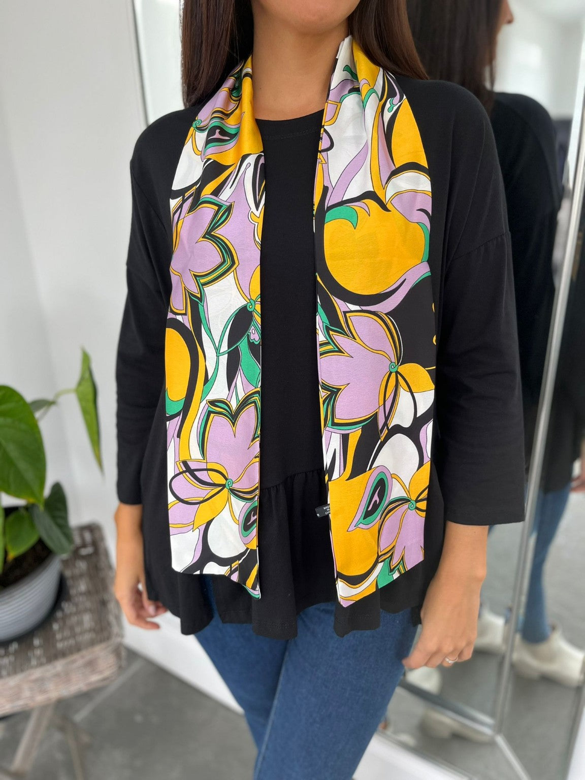 Artistic Floral Slim Scarf