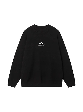 Balenciaga 23ss new logo turtleneck knitted sweater Black 12.5