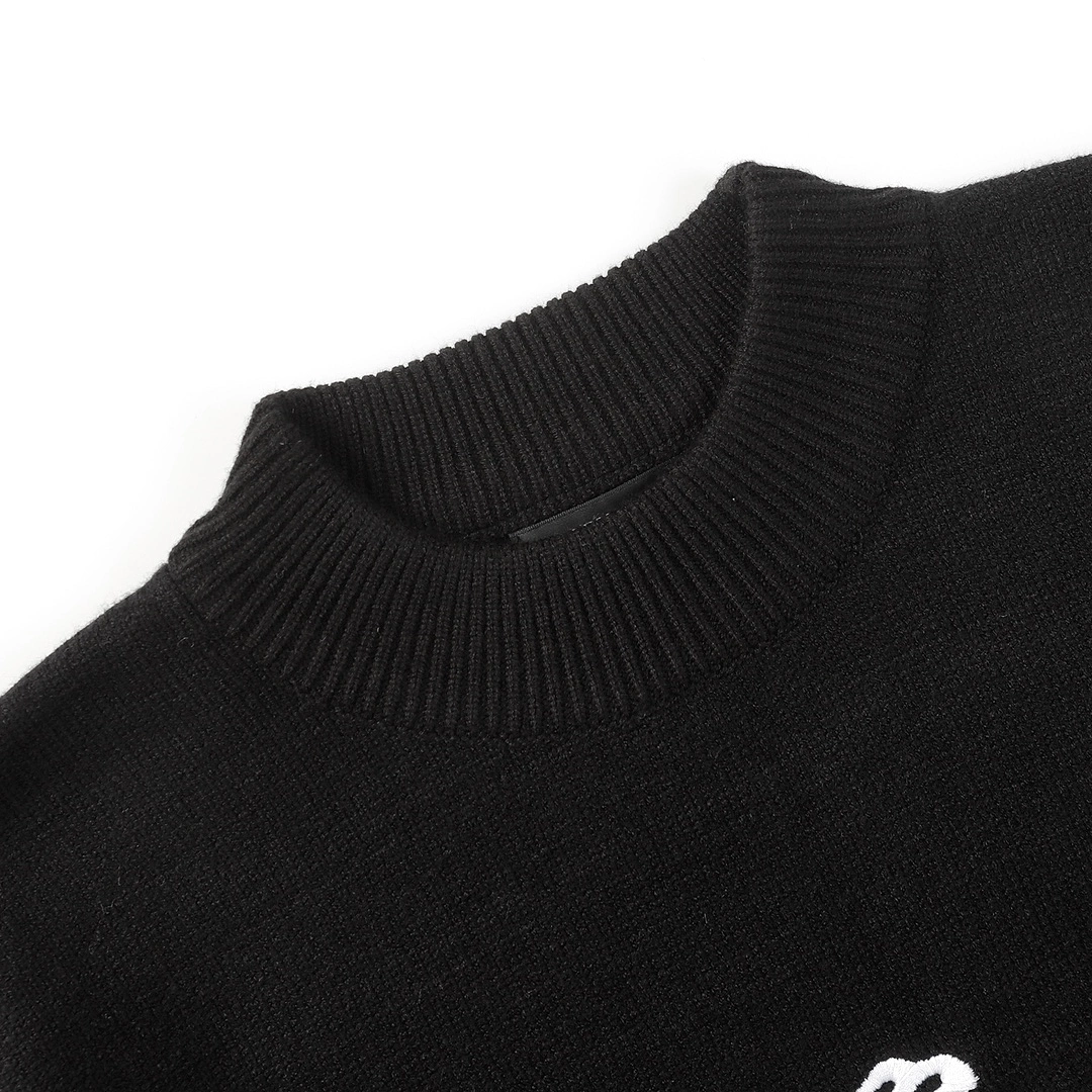 Balenciaga 23ss new logo turtleneck knitted sweater Black 12.5