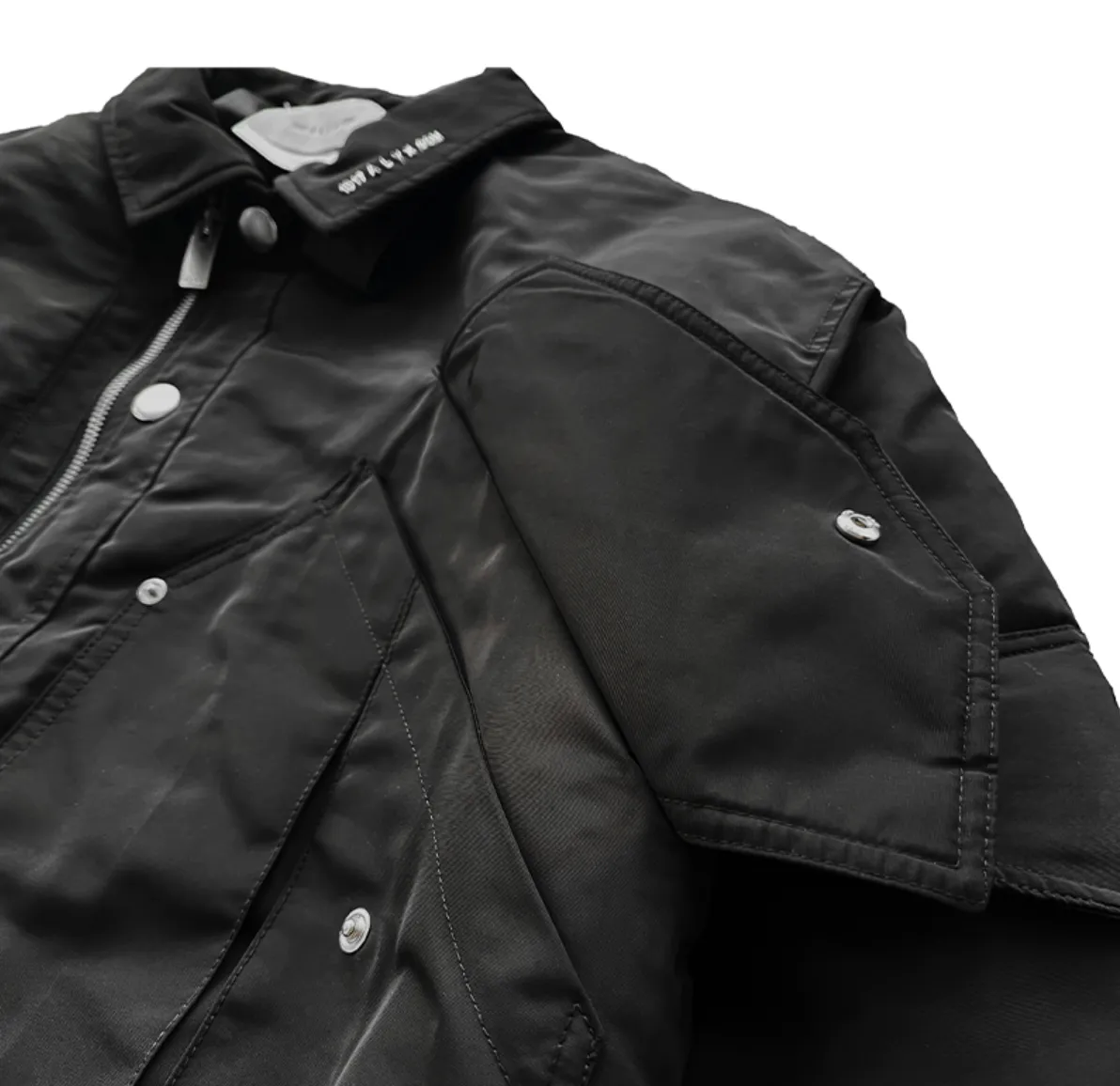 BOXY FLAP-POCKETS FLIGHT BOMBER JACKET - BLACK