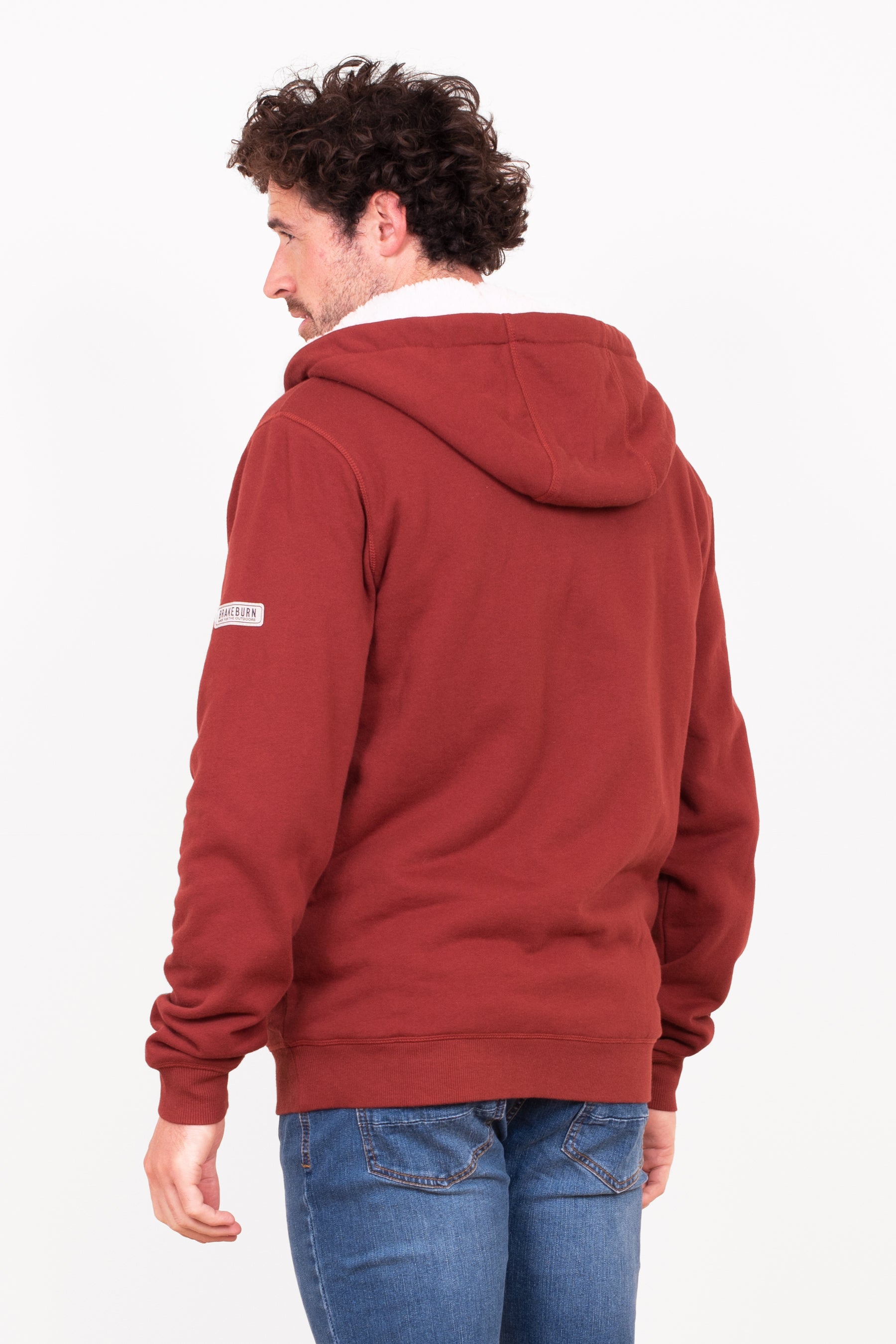 Burgundy Borg Lined Hoodie