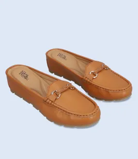 BW8286-TAN-Women Comfort Mules