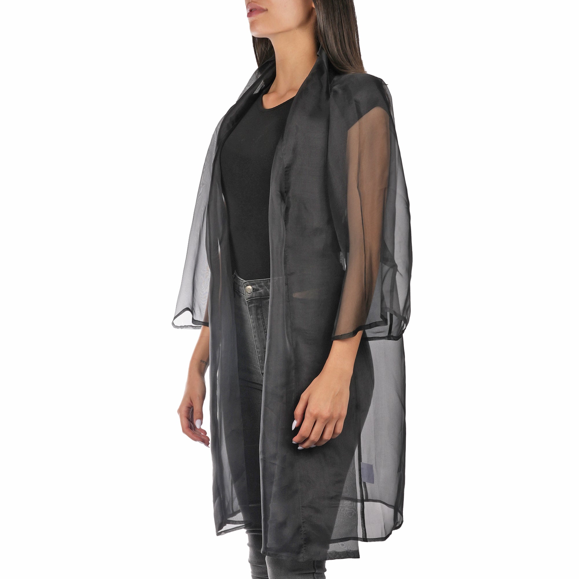 Cardigan Crepe Silk Black