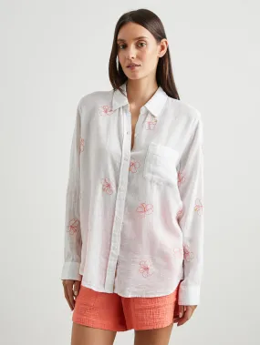 Charli Floral Shirt - Hibiscus Embroidery