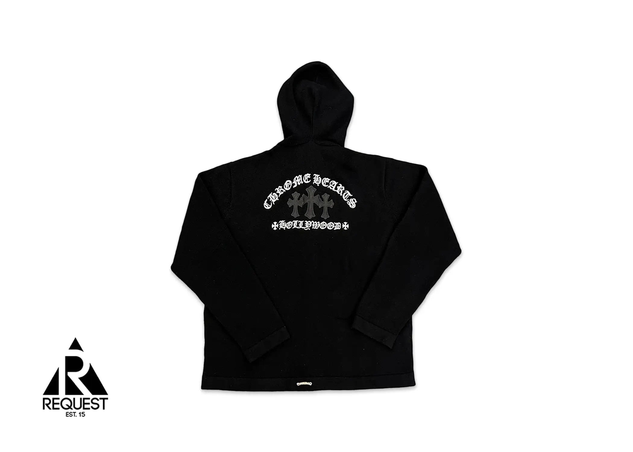 Chrome Hearts Cashmere Leather Triple Cross Hoodie Black”