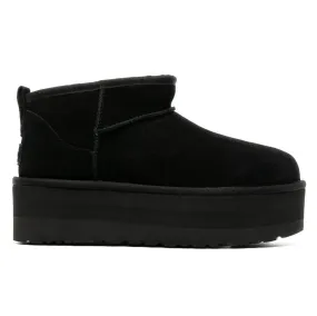 CLASSIC ULTRA MINI SUEDE PLATFORM BOOTS - BLACK