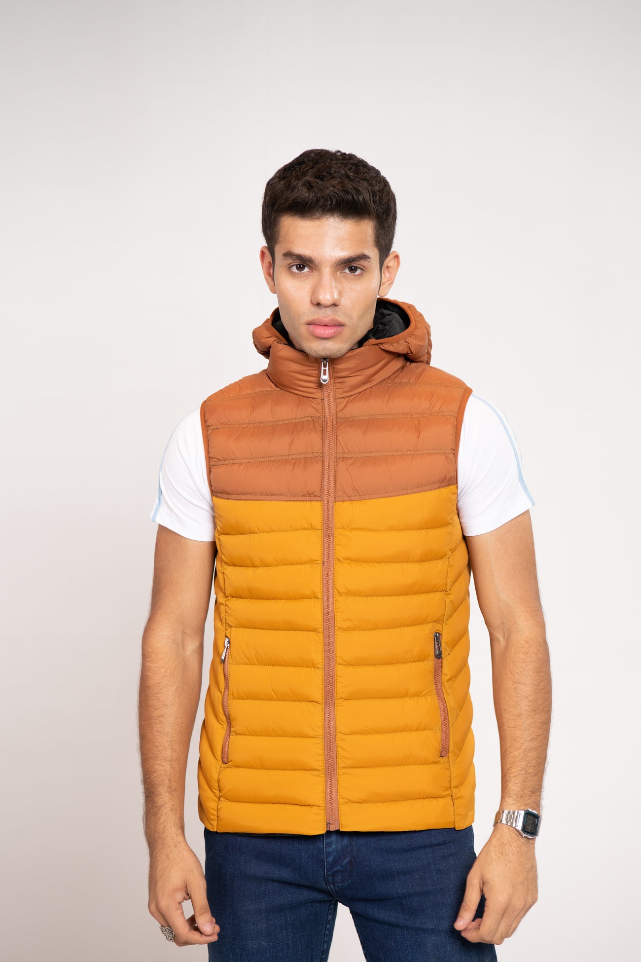 COLOR BLOCK PUFFER GILET