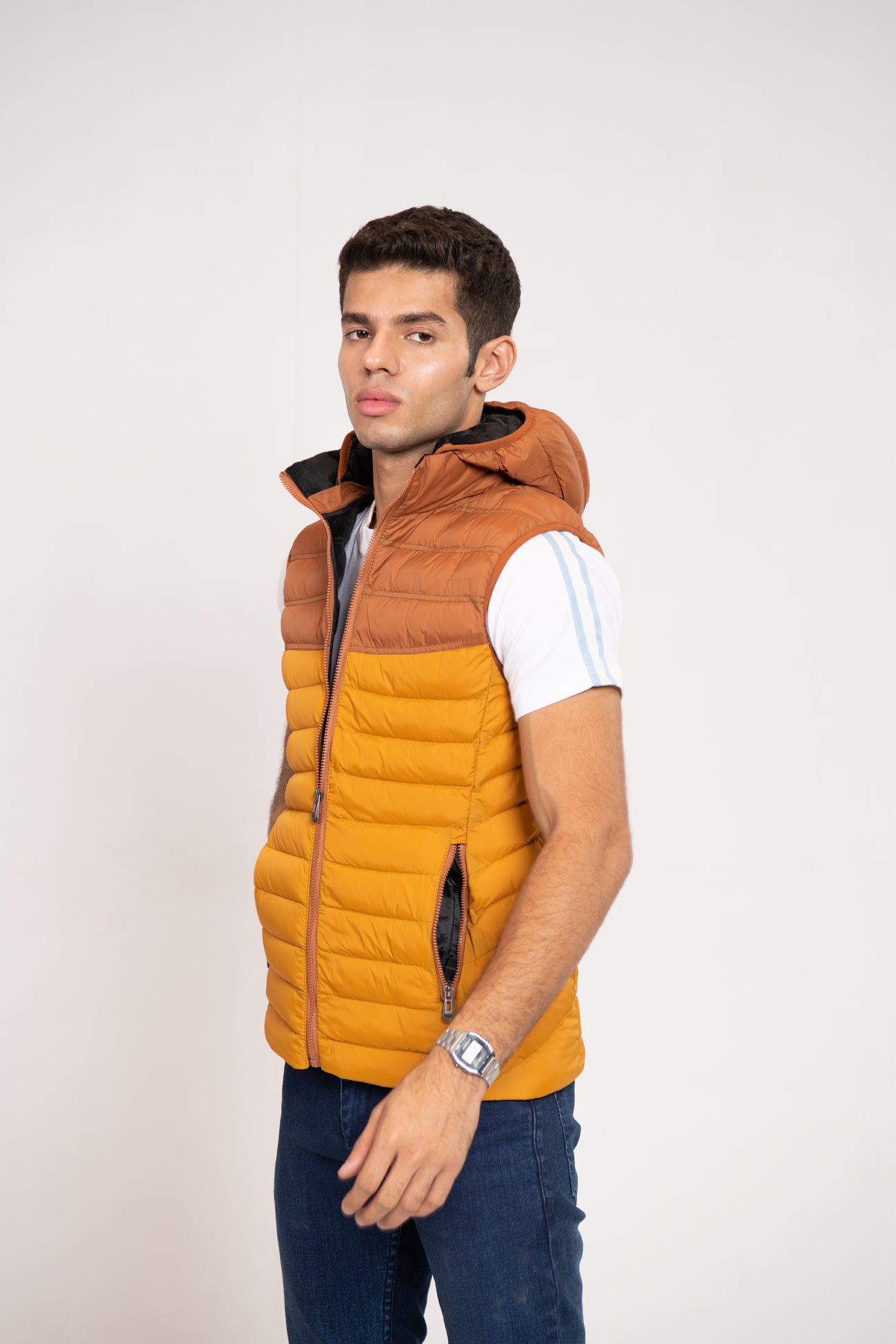 COLOR BLOCK PUFFER GILET