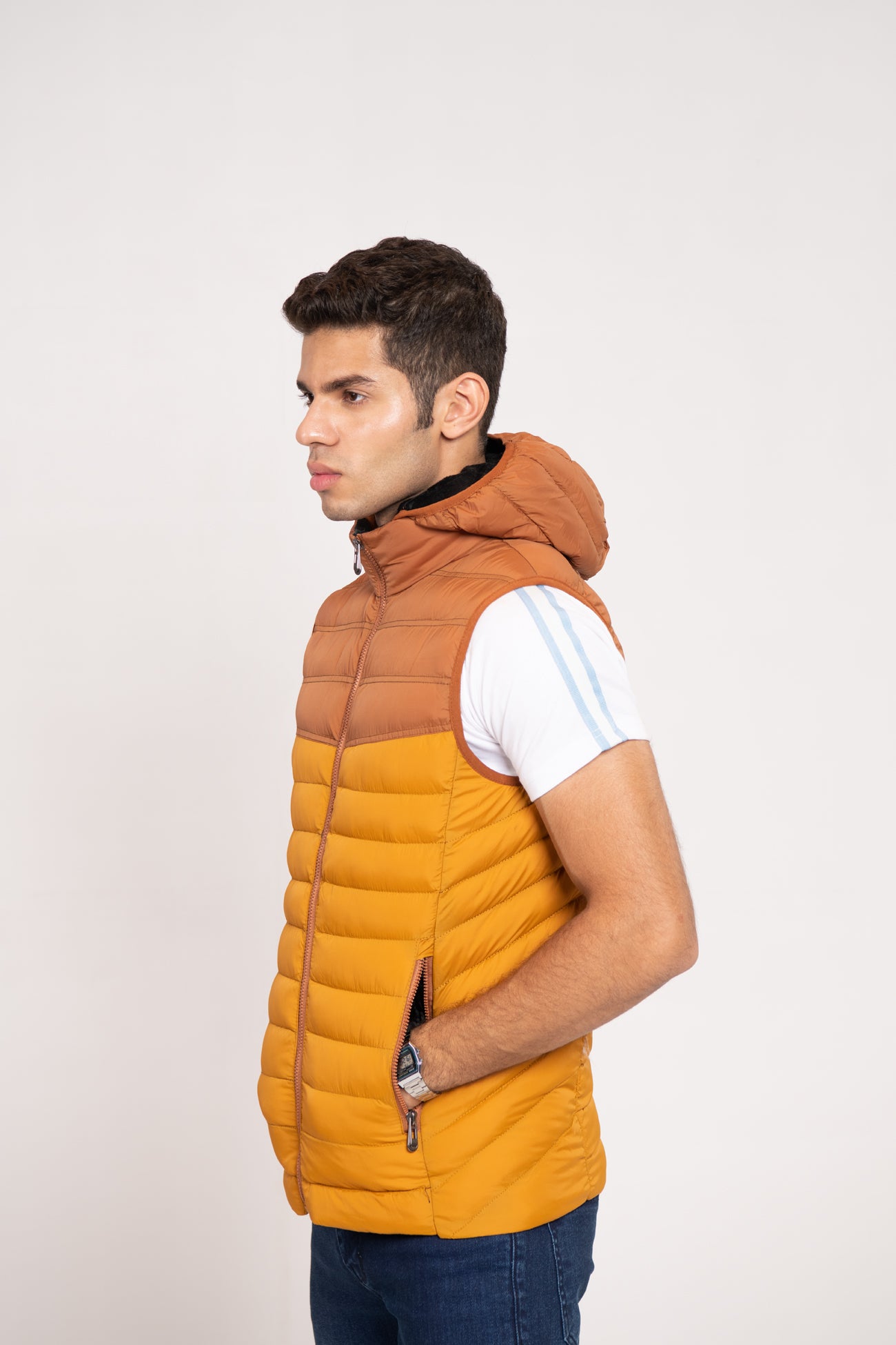 COLOR BLOCK PUFFER GILET