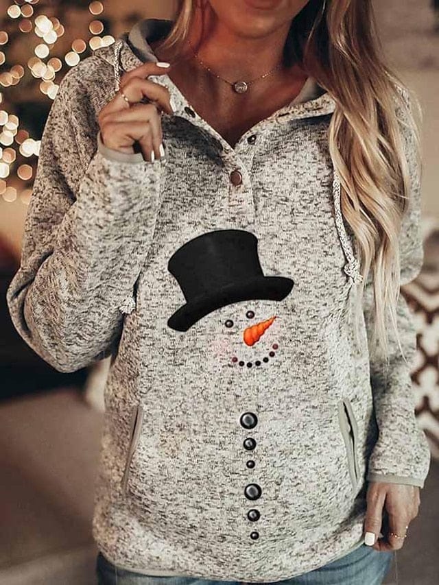 Cozy Cat Pattern Hoodie Sweatshirt with Drawstring Hood and Front Pocket