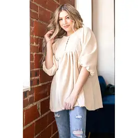 Cream Corded Babydoll Tunic