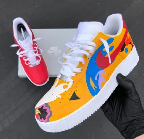 Custom Hand Painted Nike Air Force 1- Mac Miller Theme- Custom Order