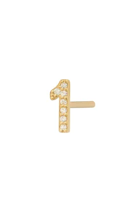 Diamond Number Earring