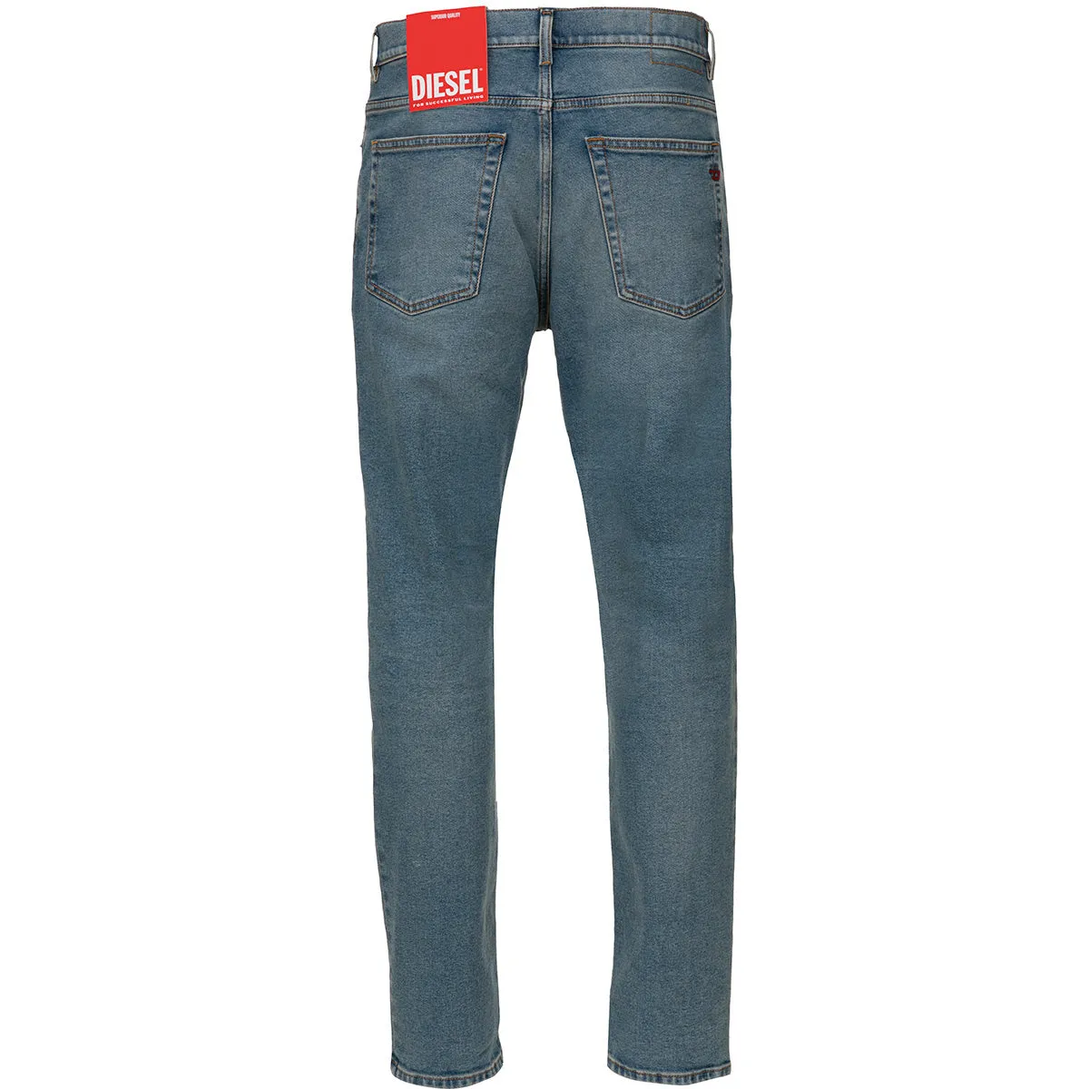 Diesel Logo Patch Straight Cut Jeans