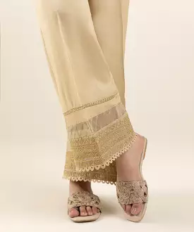 Embroidered Raw Silk Culottes