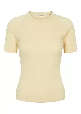 Esmé Studios Blossom SS O-neck Rib T-shirt - Summer Melon