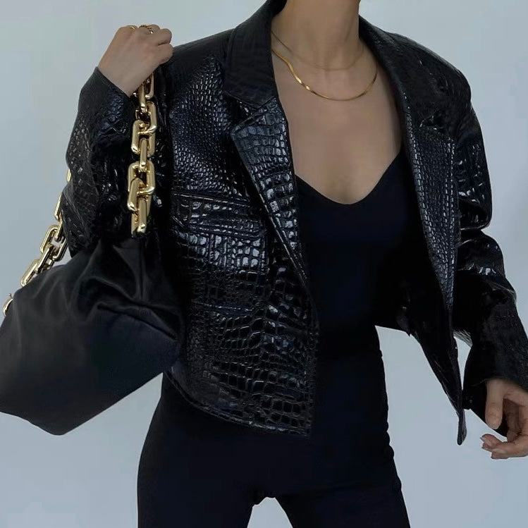 EVIEY FAUX LEATHER JACKET