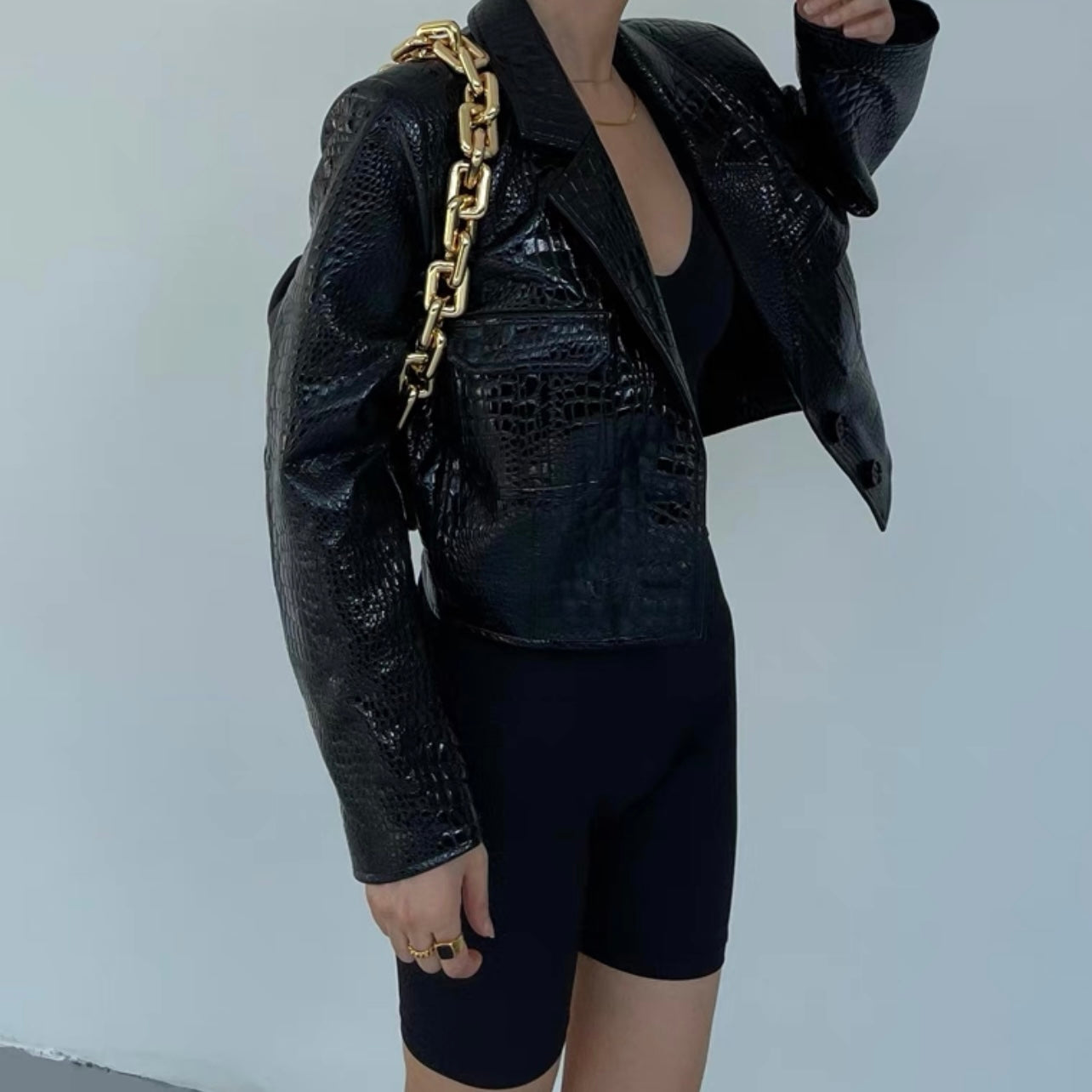 EVIEY FAUX LEATHER JACKET