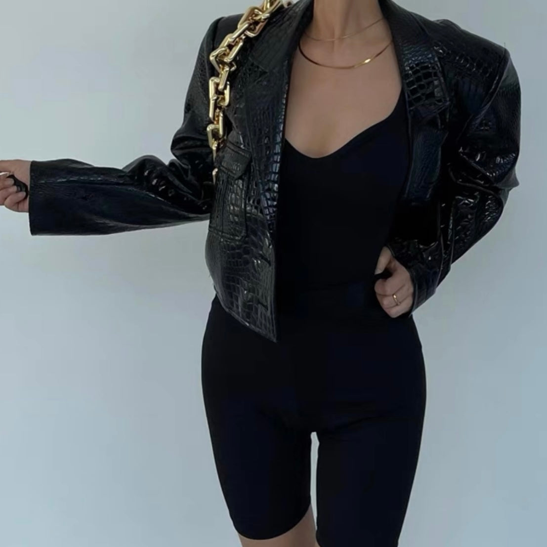 EVIEY FAUX LEATHER JACKET