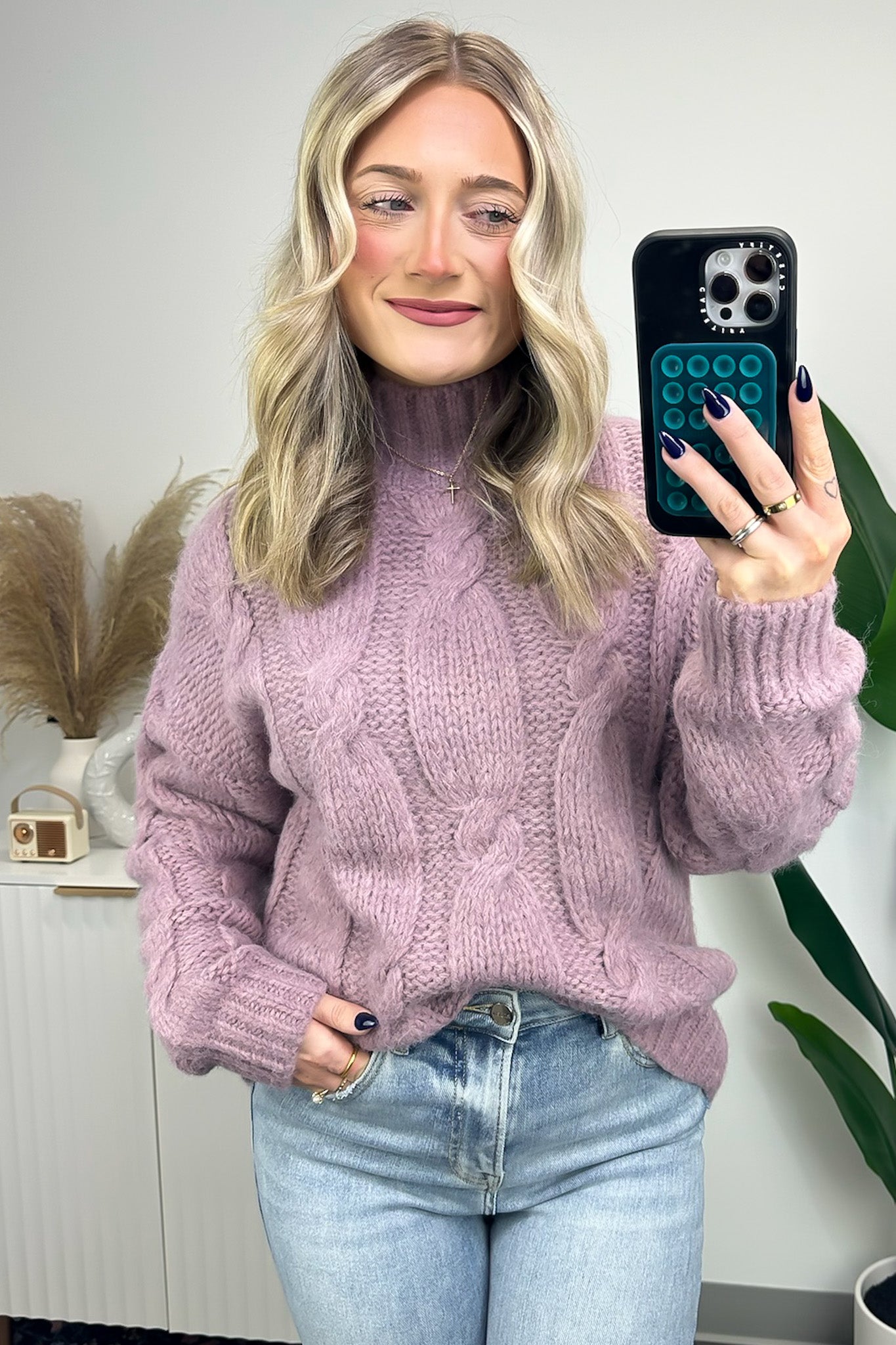 Fall and Forever Cable Knit Turtleneck Sweater - FINAL SALE