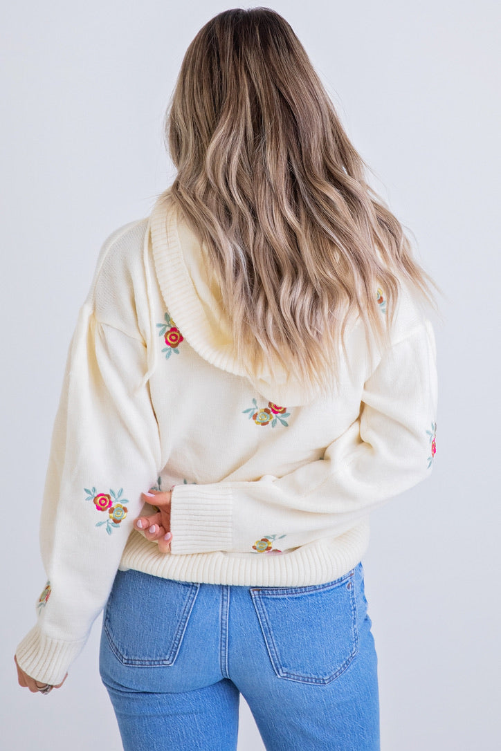 Floral Novelty Sweater Hoodie