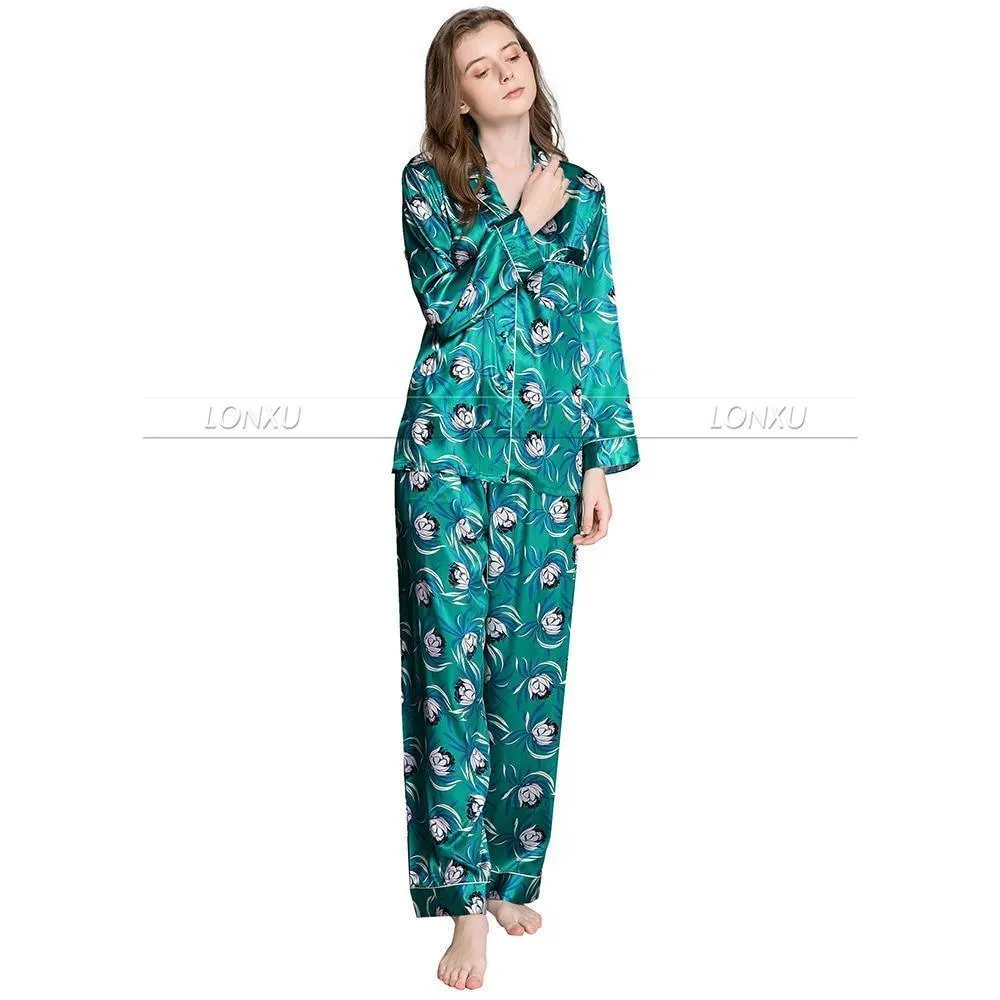 Floral Silk Women Pajama Set