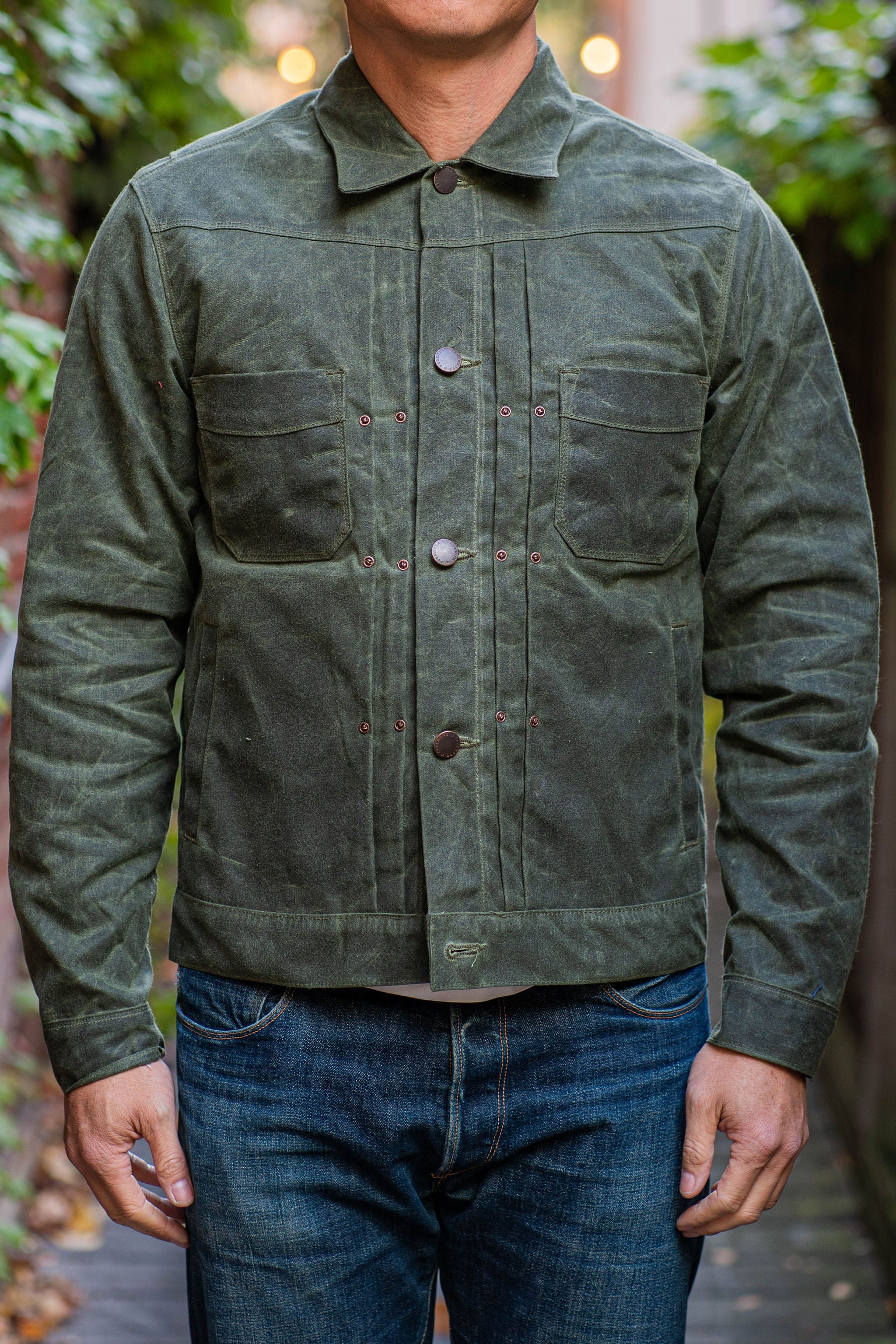 Freenote Cloth Waxed Riders Jacket - Olive