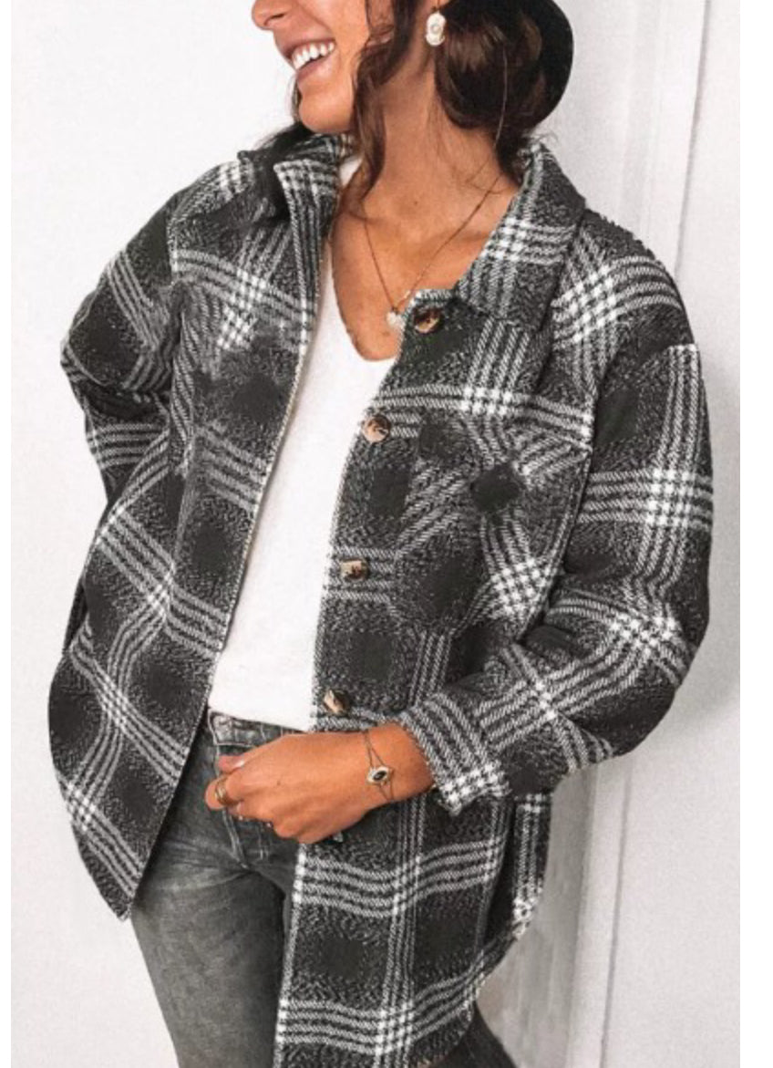 Frida plaid shirt jacket