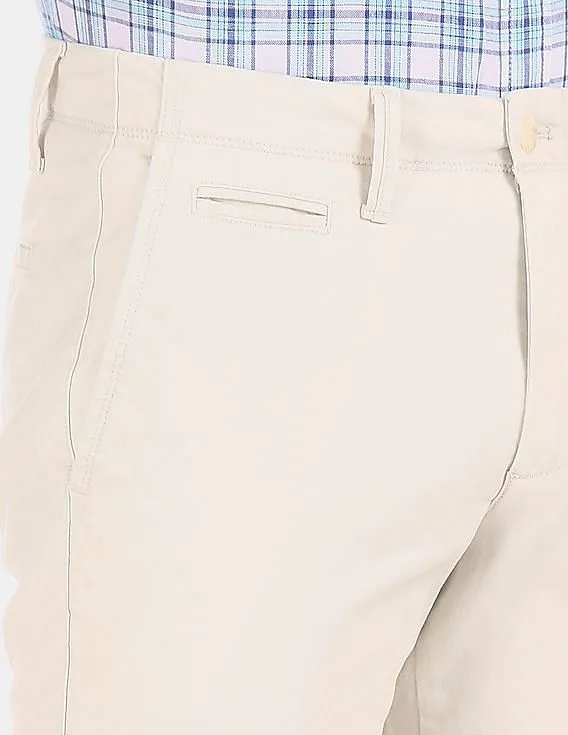 GAP Men Beige Slim Fit Washwell Vintage Wash Khaki Pants With Gapflex