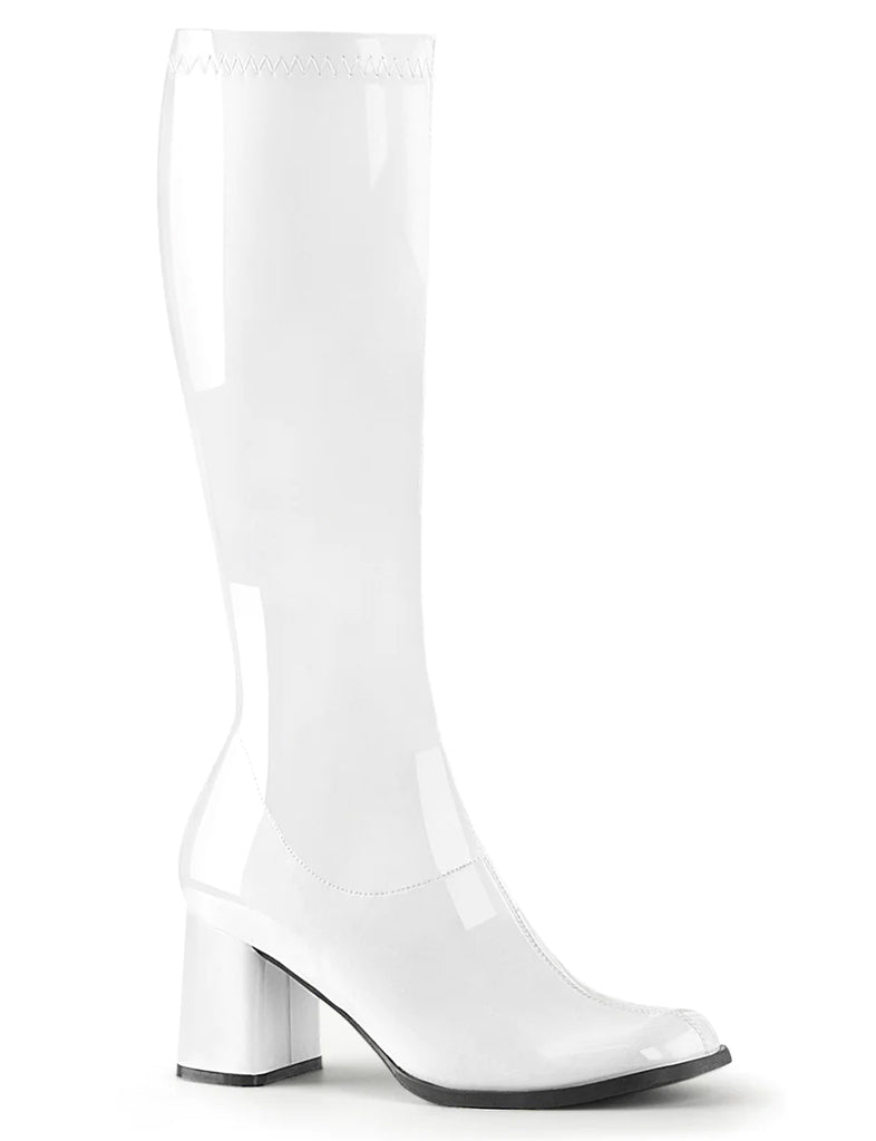 GOGO 300 BOOTS - WHITE STRETCH PATENT *PRE ORDER*