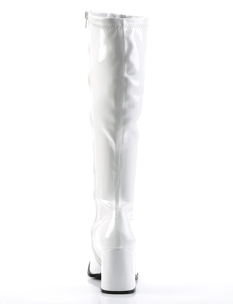 GOGO 300 BOOTS - WHITE STRETCH PATENT *PRE ORDER*