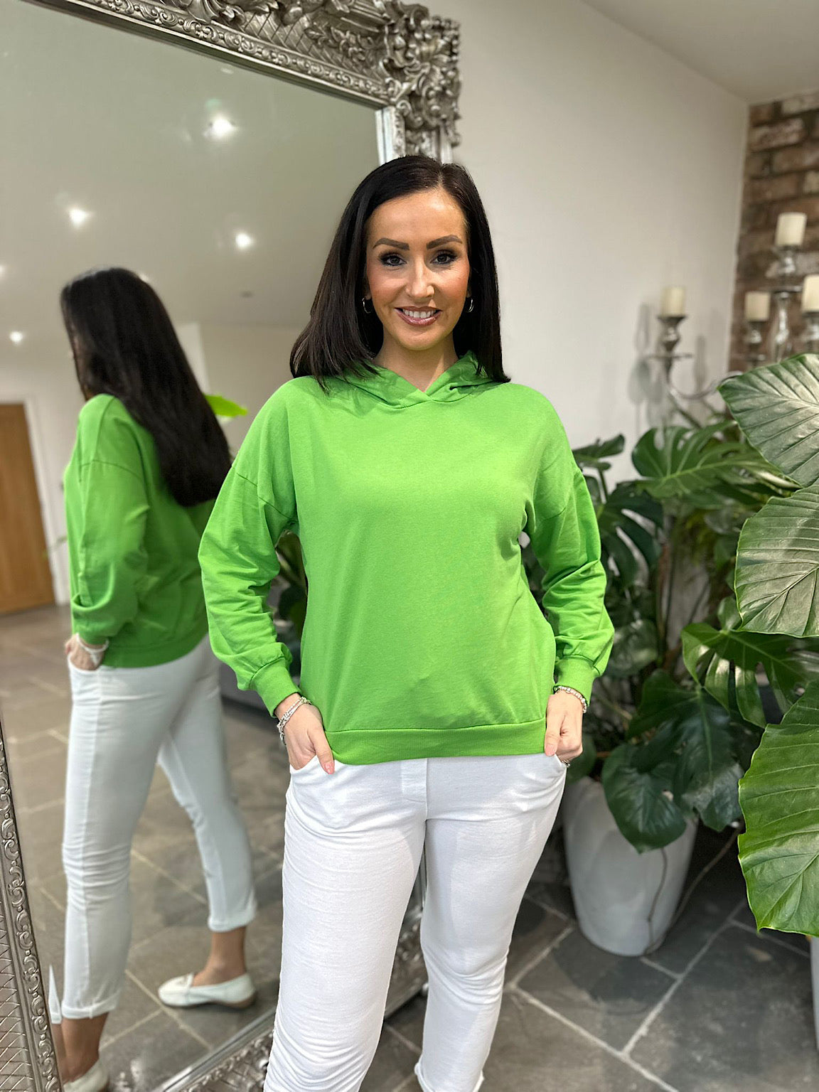 Green Basic Hoodie Reema