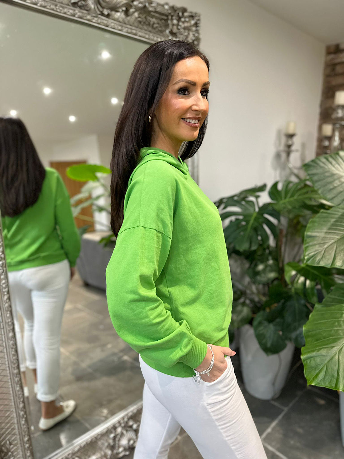 Green Basic Hoodie Reema