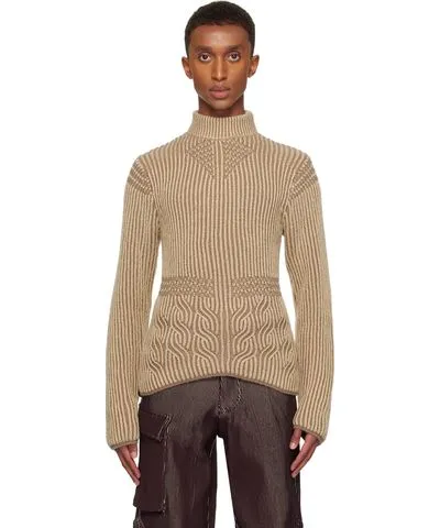 Isa Boulder SSENSE Exclusive Beige Rover Twisty Turtleneck