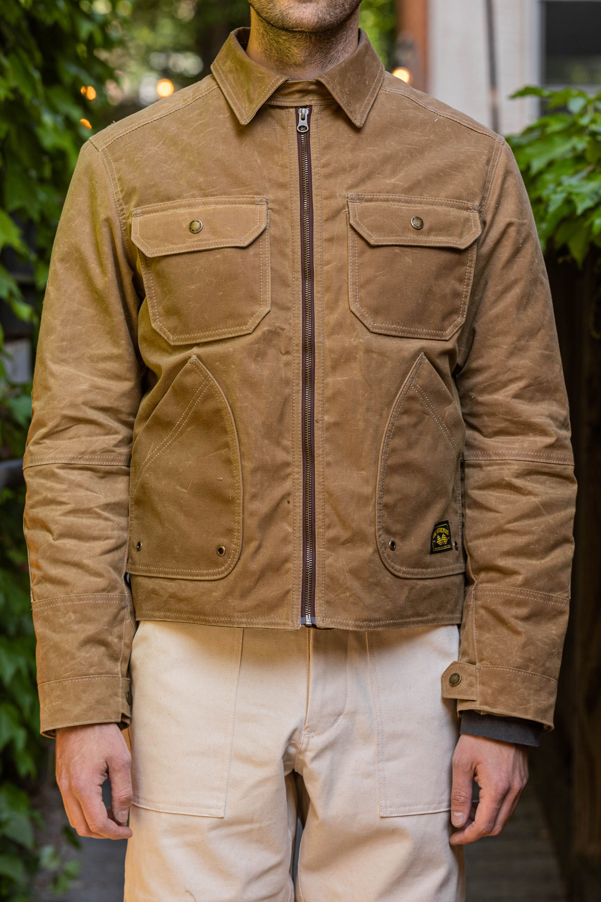 Jane Motorcycles The Driggs Riding Jacket - Waxed Canvas Field Tan