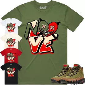 Jordan 9 Beef Broccoli 9s Shirt to Match - OLIVE NO LOVE BAWS