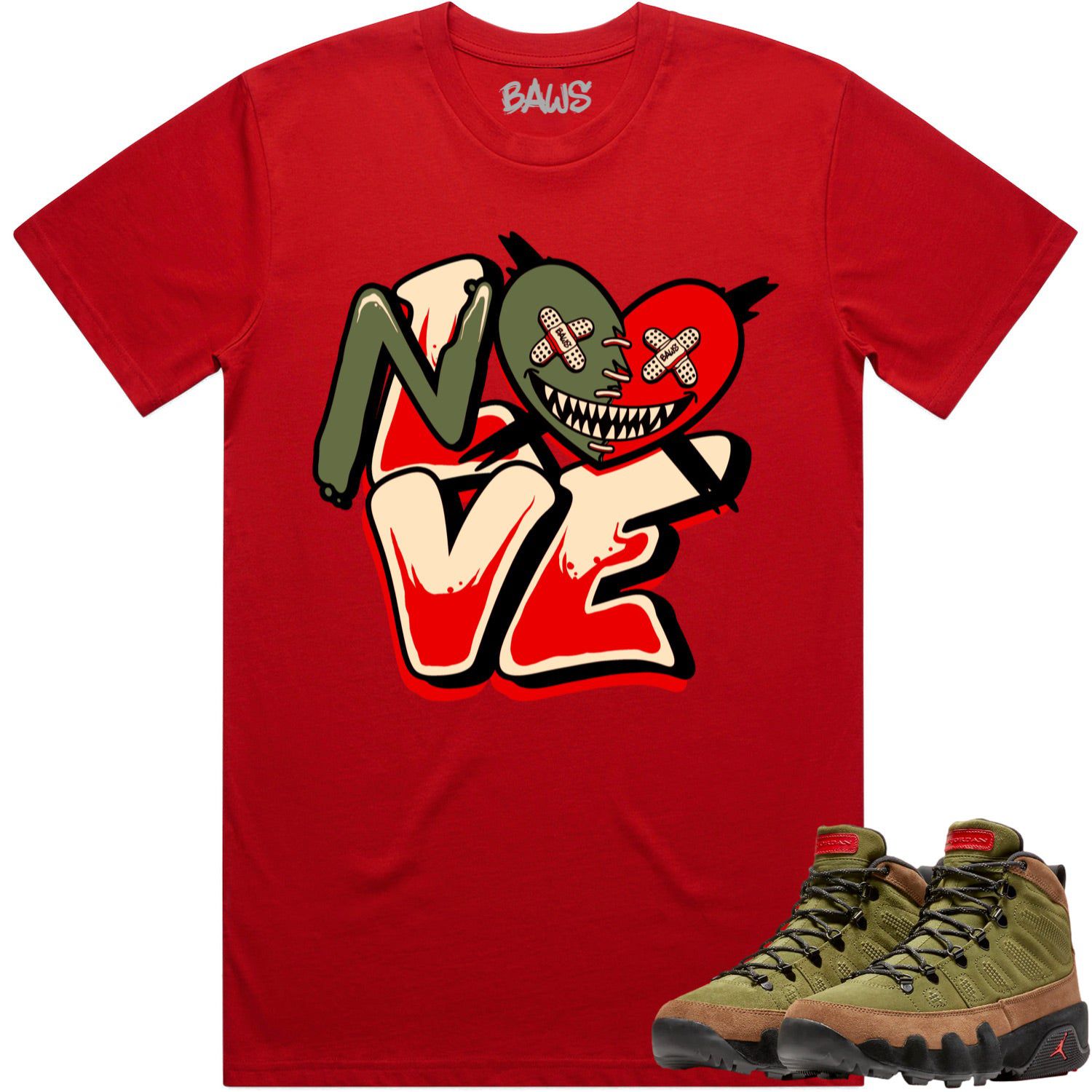 Jordan 9 Beef Broccoli 9s Shirt to Match - OLIVE NO LOVE BAWS