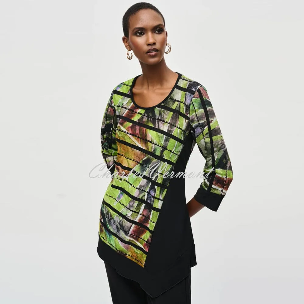 Joseph Ribkoff Abstract Print Tunic Top With Asymmetric Hem - Style 243112