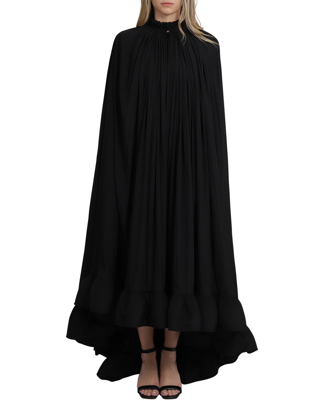 Lanvin Pleated Flounced Hem Cape