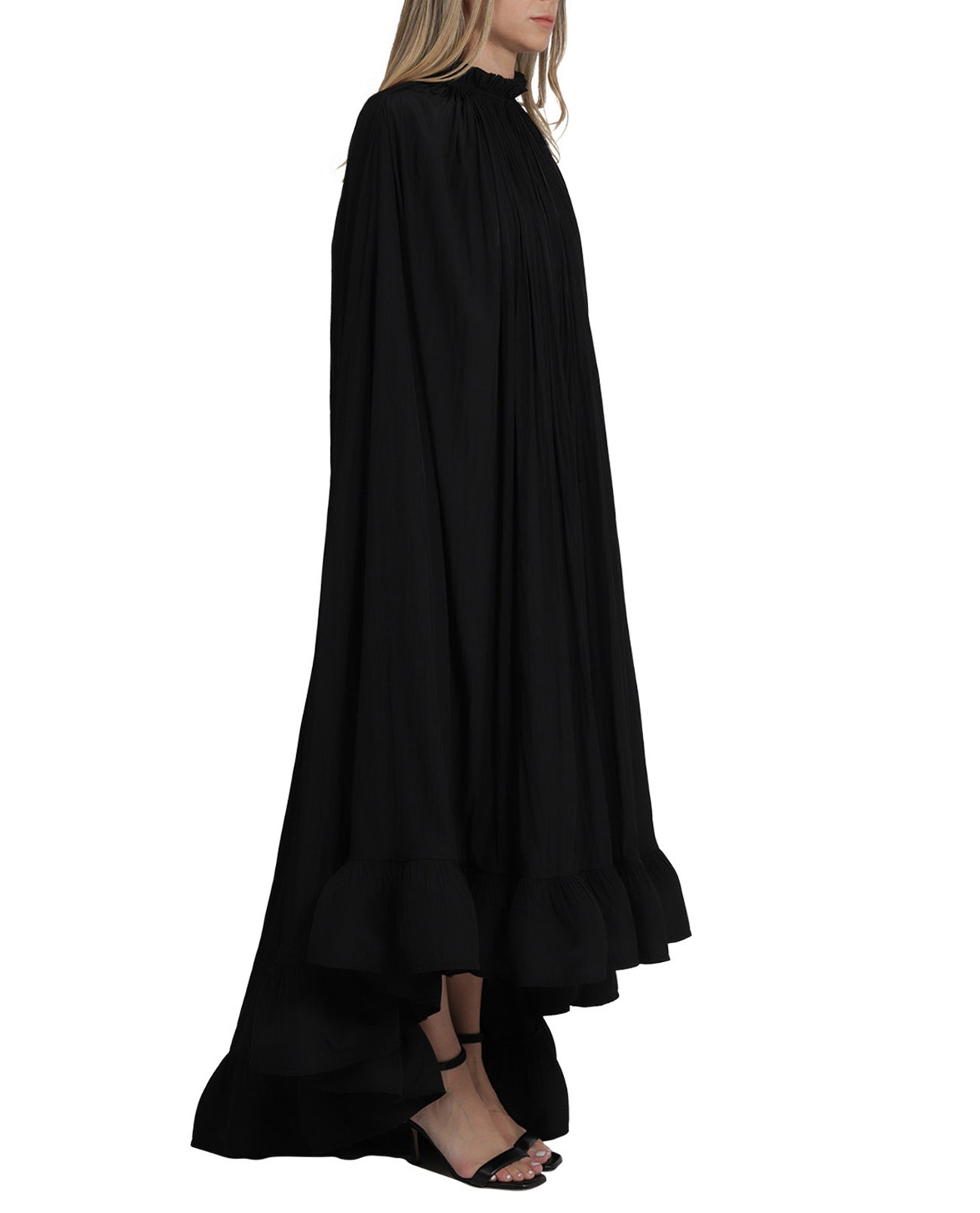 Lanvin Pleated Flounced Hem Cape